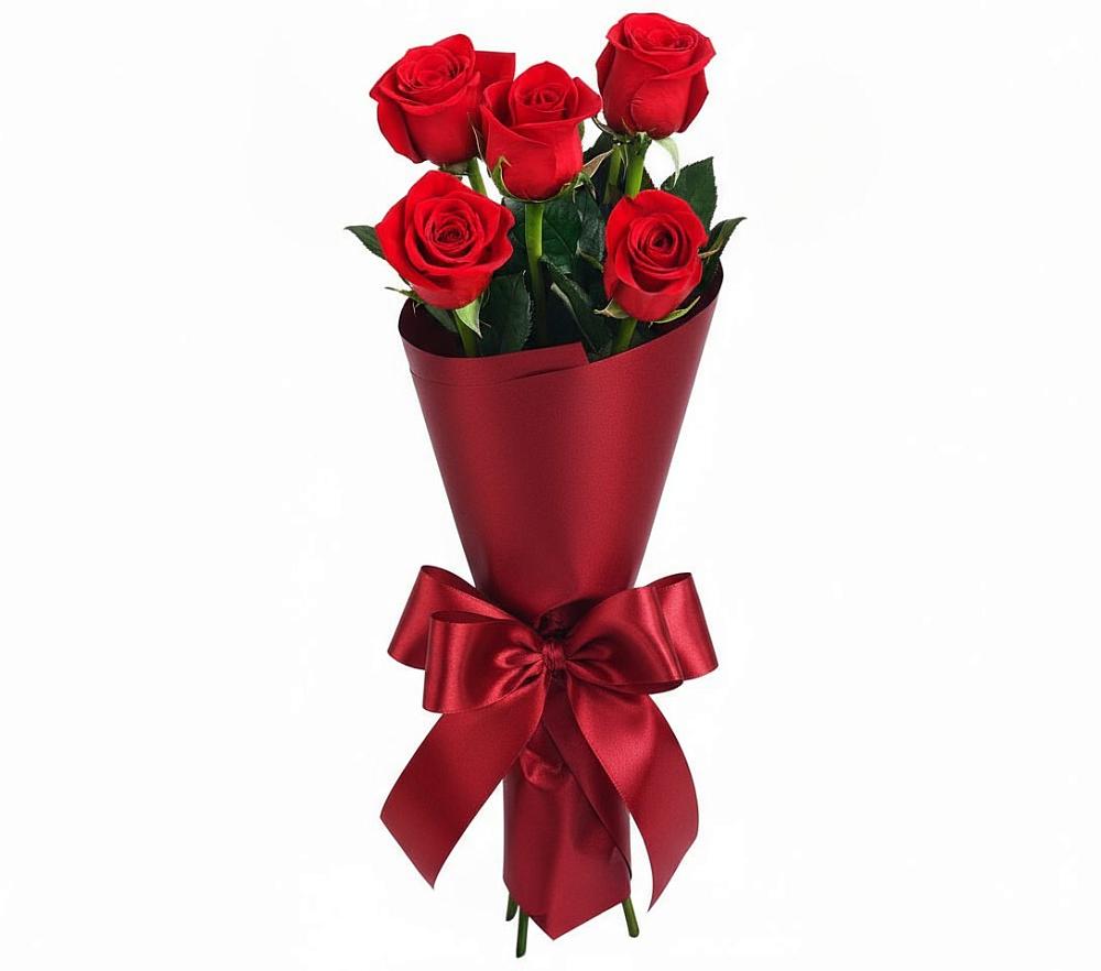 Букет 5 Красных роз Эдлесс Лав в Надвоицах
