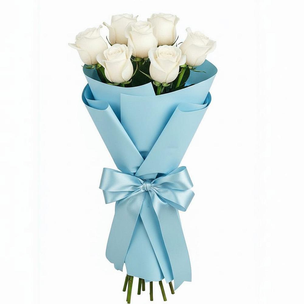 Букет 7 белых роз Проуд в Надвоицах