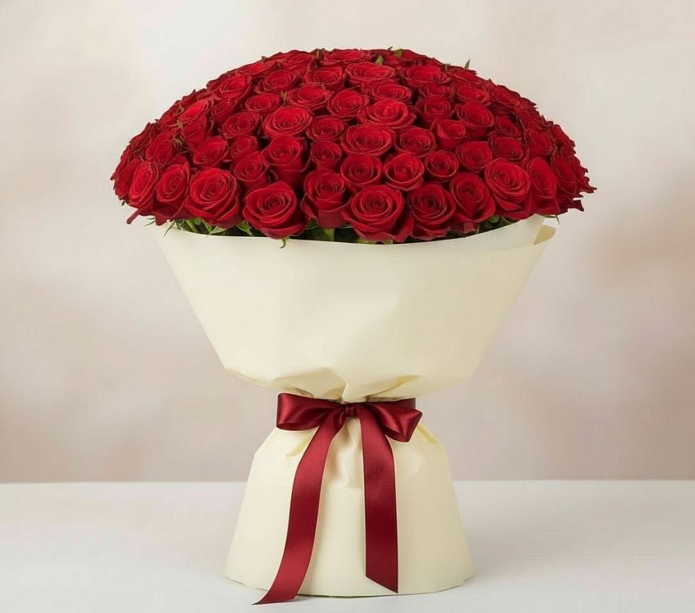 Букет 101 Красная роза Милано в Надвоицах