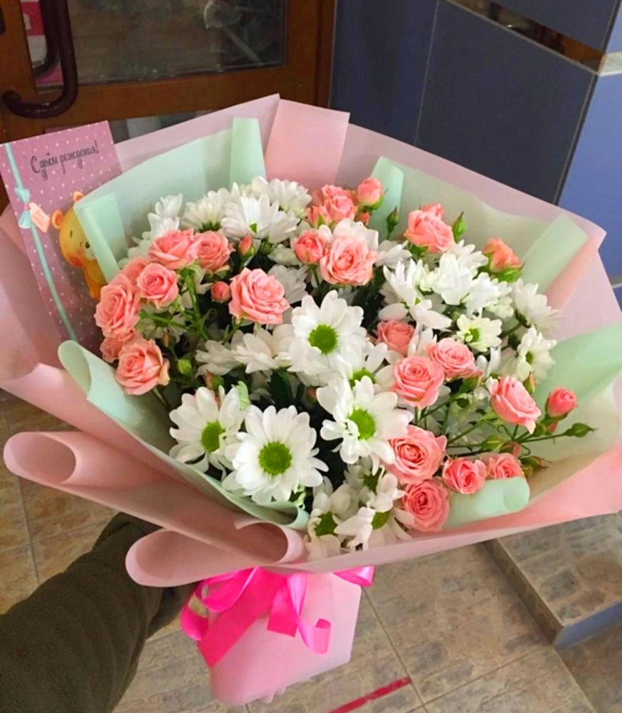 Букет цветов из: Розы и Хризантемы в Надвоицах