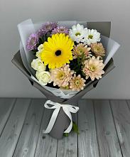 Букет цветов из:  Розы, Герберы и Хризантемы в Надвоицах