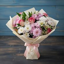 Букет цветов из:  Хризантемы, Альстромерии и Розы в Надвоицах